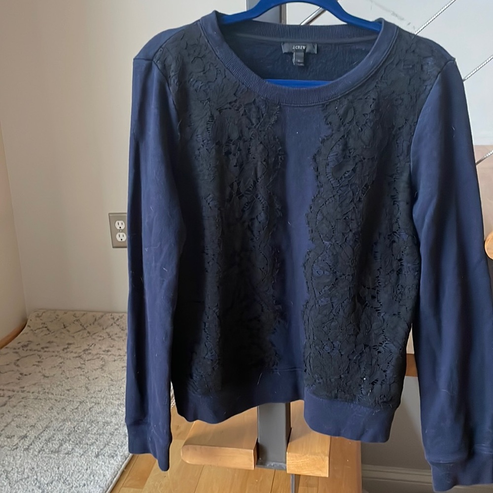 J crew lace detail sweater/sweatshirt